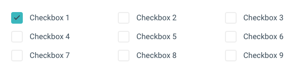 Screenshot of a grid of checkboxes with 3 columns and 3 rows